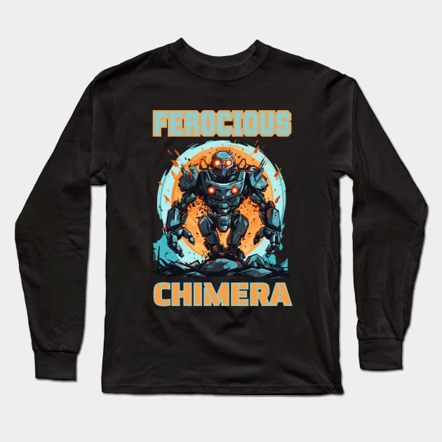 Futuristic Battle Robots Names of Power Armor Ferocious Chimera Long Sleeve T-Shirt by FrogandFog